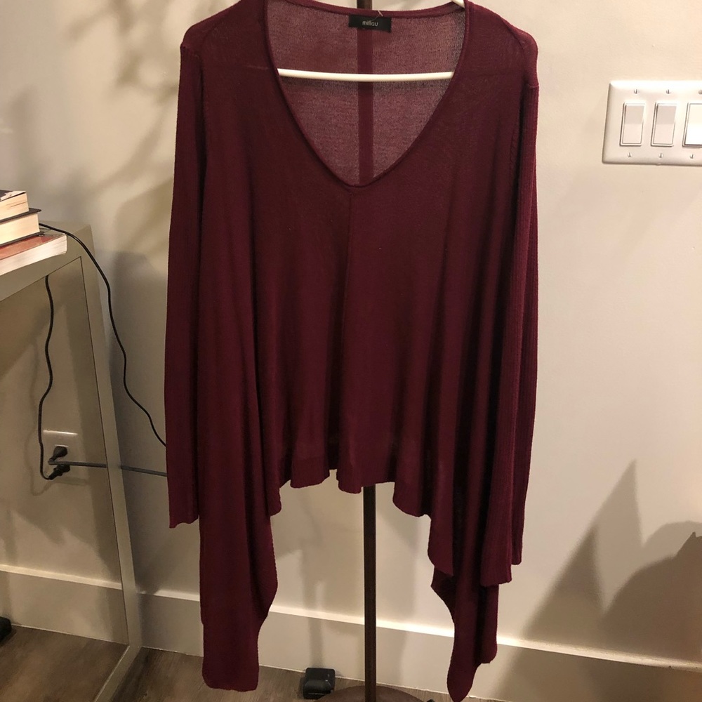 burgundy slouchy sweater from LF